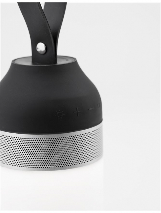 Lampa LED dimabila portabila cu boxa Bluetooth alb-negru/gri Tisha, ABS si metal acoperit cu cauciuc siliconic, 9180321 - Novaluce [7]