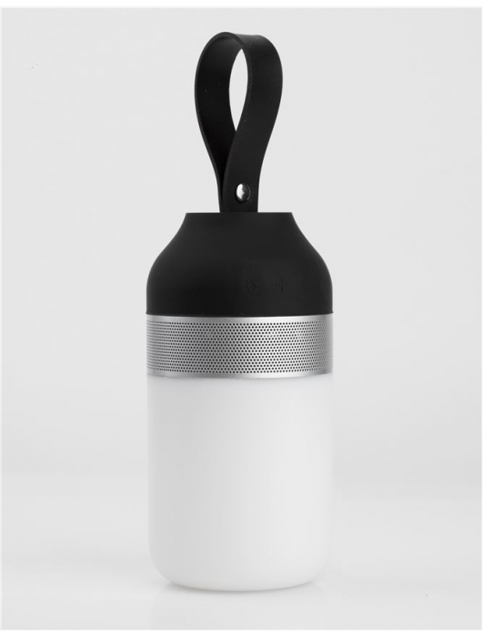 Lampa LED dimabila portabila cu boxa Bluetooth alb-negru/gri Tisha, ABS si metal acoperit cu cauciuc siliconic, 9180321 - Novaluce [4]