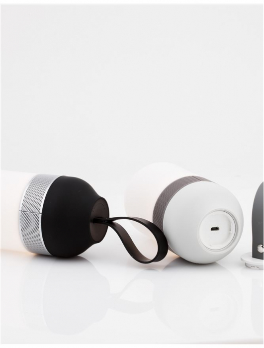 Lampa LED dimabila portabila cu boxa Bluetooth alb-negru/gri Tisha, ABS si metal acoperit cu cauciuc siliconic, 9180321 - Novaluce [8]