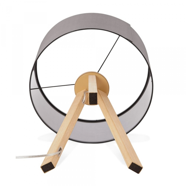 Lampa masa inalta gri Osku 64,5 cm stil scandinav, abajur material / picioare lemn masiv, TL00200GRNA - Kokoon [3]