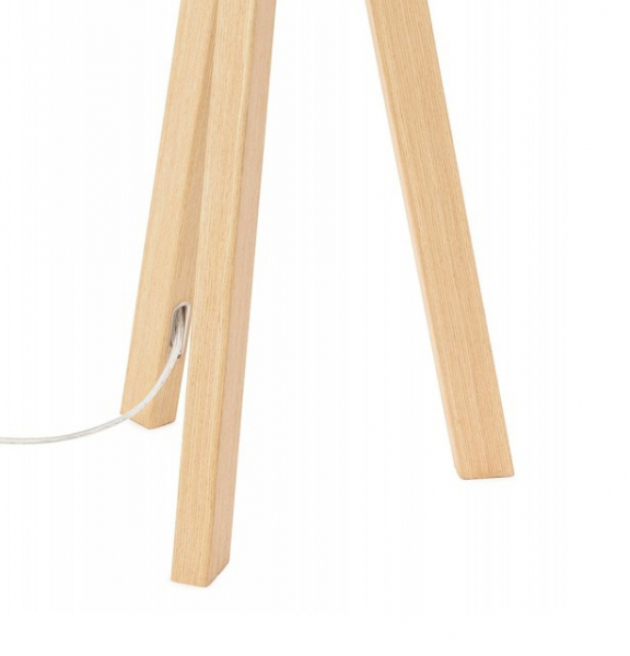 Lampa masa inalta gri Osku 64,5 cm stil scandinav, abajur material / picioare lemn masiv, TL00200GRNA - Kokoon [11]