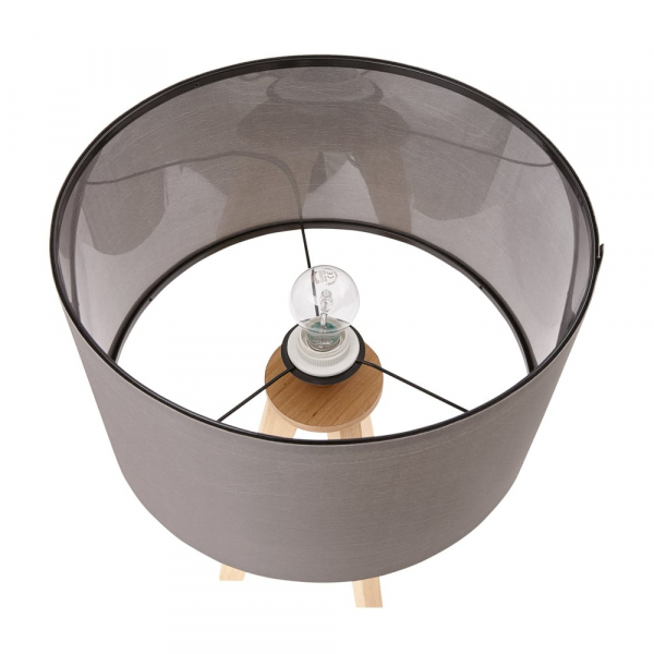 Lampa masa inalta gri Osku 64,5 cm stil scandinav, abajur material / picioare lemn masiv, TL00200GRNA - Kokoon [2]