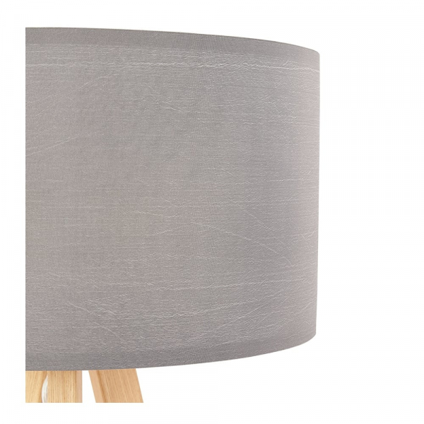 Lampa masa inalta gri Osku 64,5 cm stil scandinav, abajur material / picioare lemn masiv, TL00200GRNA - Kokoon [4]