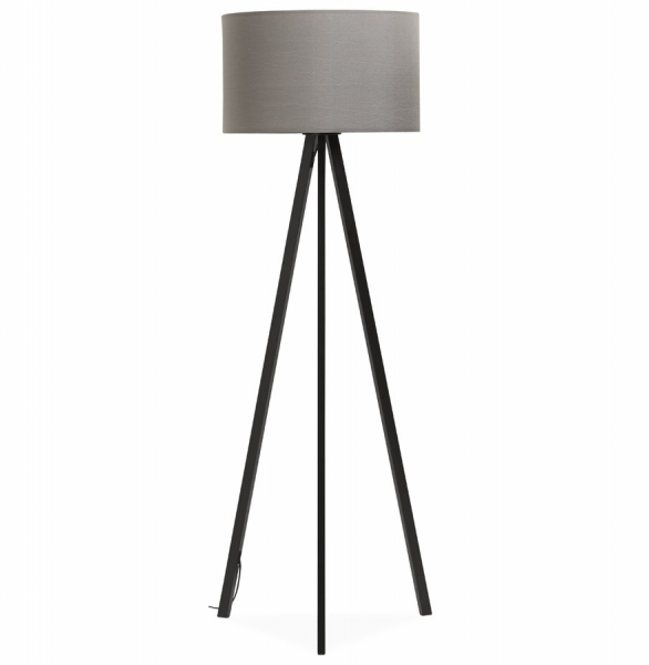 Lampa gri de podea TRIVET cu design moder 3 picioare negre / material / metal, FL00340GRBL - Kokoon [2]