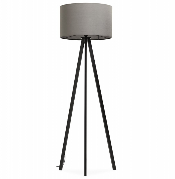 Lampa gri de podea TRIVET cu design moder 3 picioare negre / material / metal, FL00340GRBL - Kokoon [4]