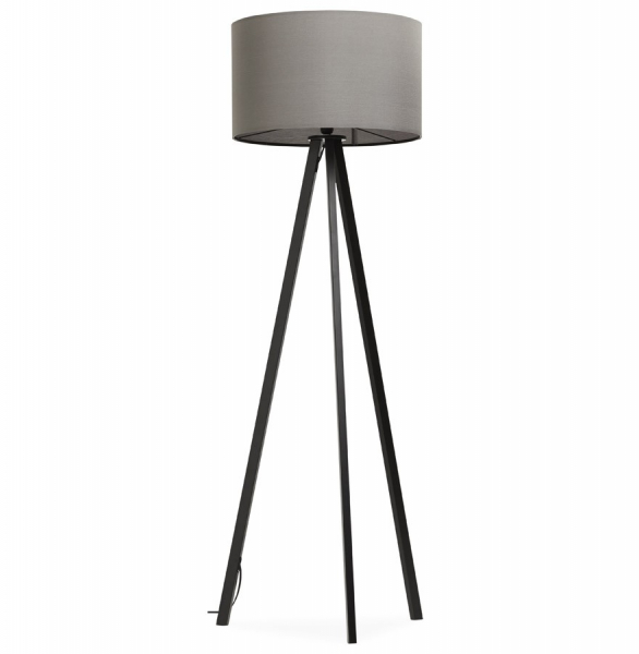 Lampa gri de podea TRIVET cu design moder 3 picioare negre / material / metal, FL00340GRBL - Kokoon [3]