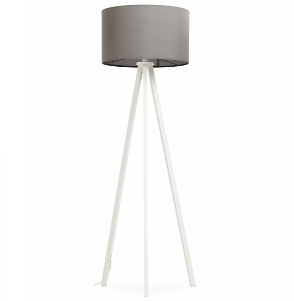 Lampa gri de podea TRIVET cu design modern 3 picioare albe / material / otel, FL00360GRWH - Kokoon [4]