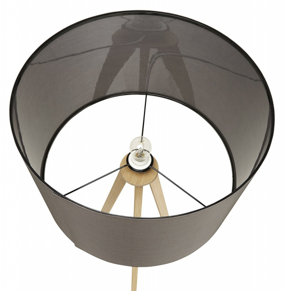 Lampa gri de podea TRIVET cu design modern 3 picioare / lemn / material, FL00350GRNA - Kokoon [9]