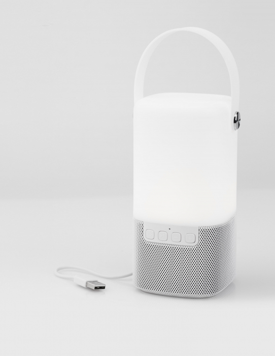 Lampa LED dimabila portabila cu boxa Bluetooth alb-negru/gri Tamid, ABS si metal, 9180371 - Novaluce [17]