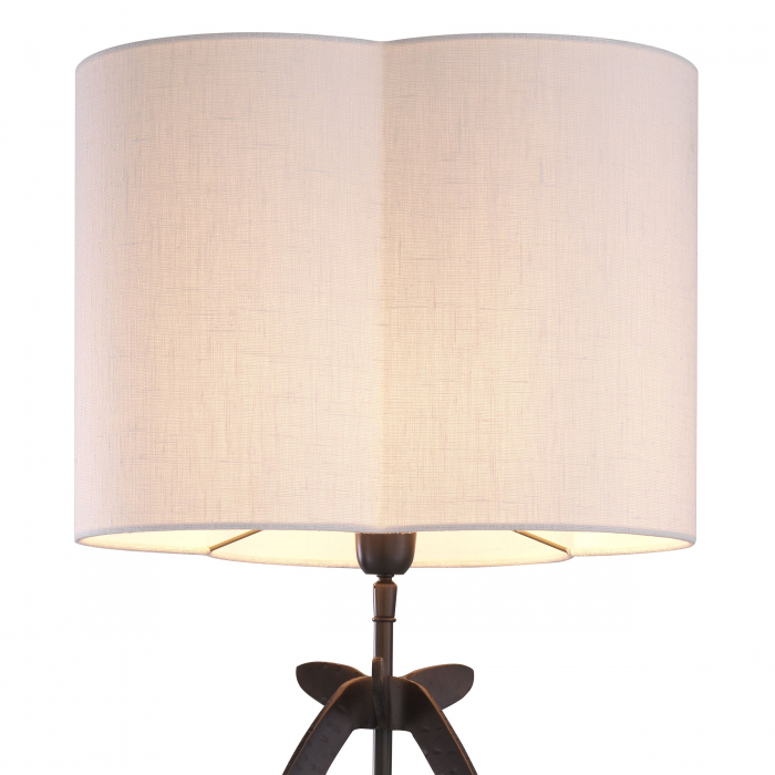 Lampa masa lux Luciano 40x95 alama efect bronz, abajur textil alb | Eichholtz - 116357 [3]