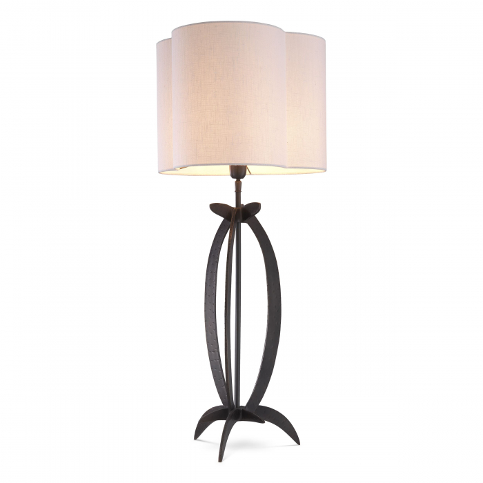Lampa masa lux Luciano 40x95 alama efect bronz, abajur textil alb | Eichholtz - 116357 [2]