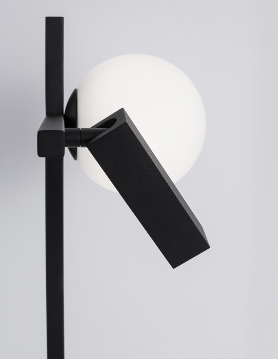 Lampa masa neagra cu glob alb Esila 55 cm ajustabila cu intrerupator, iluminare LED, sticla/metal, 9919531 - Novaluce [3]
