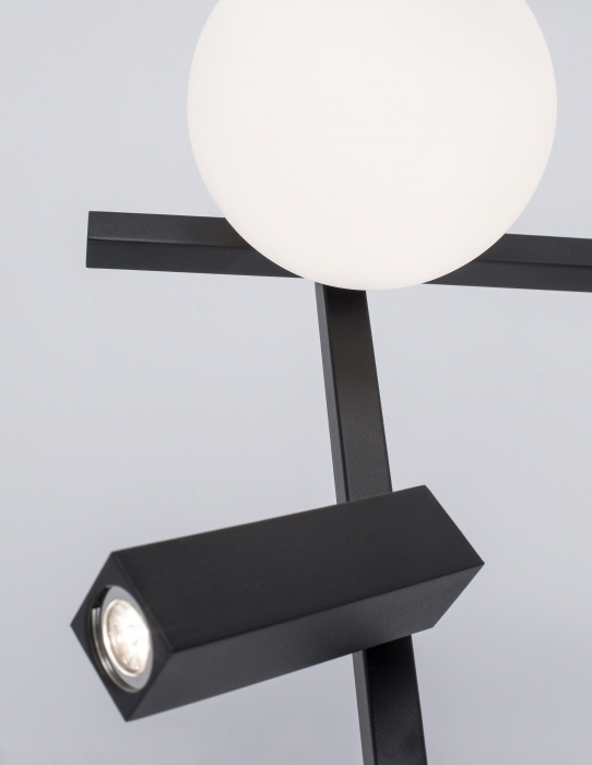 Lampa masa neagra cu glob alb Esila 55 cm ajustabila cu intrerupator, iluminare LED, sticla/metal, 9919531 - Novaluce [4]