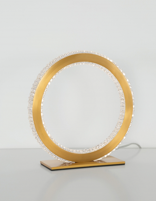Lampa masa rotunda aurie cu cristale Baruch Ø26 cm, iluminare LED, design modern, 9011136 - Novaluce [2]
