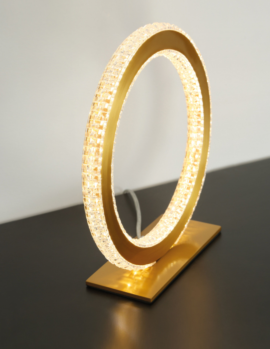 Lampa masa rotunda aurie cu cristale Baruch Ø26 cm, iluminare LED, design modern, 9011136 - Novaluce [4]