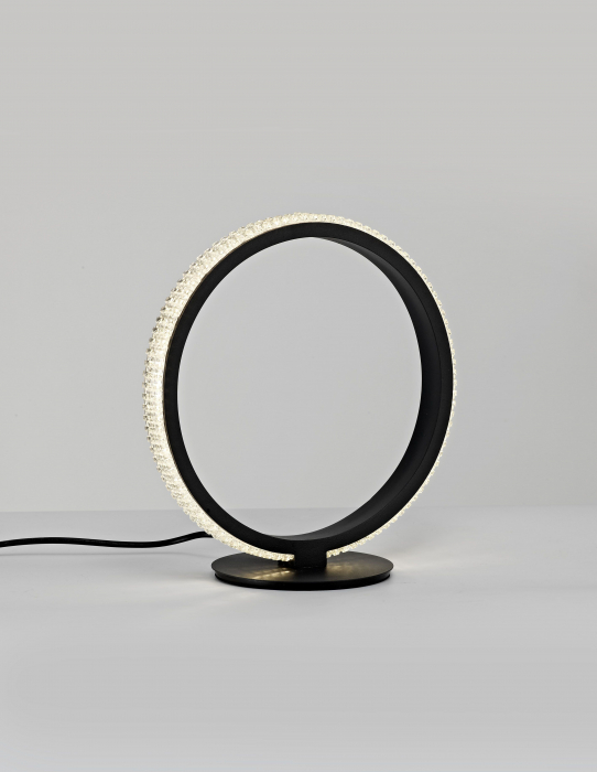 Lampa masa rotunda neagra cu cristale acril Michai Ø29 cm LED, design lux, 9481095 - Novaluce [5]