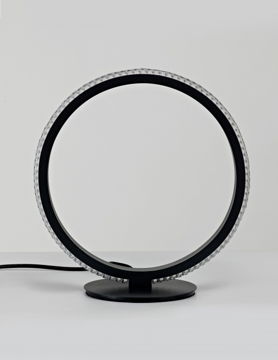 Lampa masa rotunda neagra cu cristale acril Michai Ø29 cm LED, design lux, 9481095 - Novaluce [2]