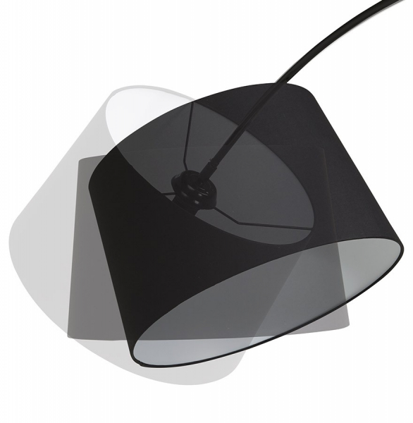 Lampa neagra de podea KAISER cu design modern abajur din material textil / otel, FL00280BL - Kokoon [3]