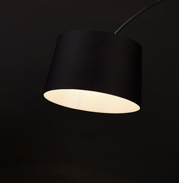 Lampa neagra de podea KAISER cu design modern abajur din material textil / otel, FL00280BL - Kokoon [13]