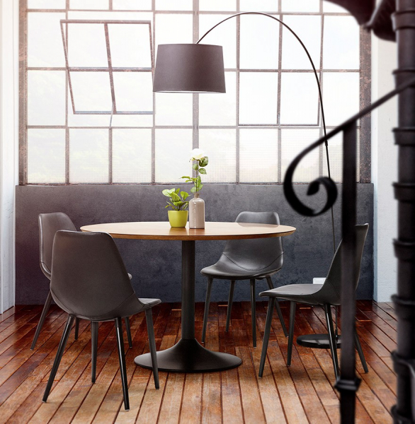 Lampa neagra de podea KAISER cu design modern abajur din material textil / otel, FL00280BL - Kokoon [14]