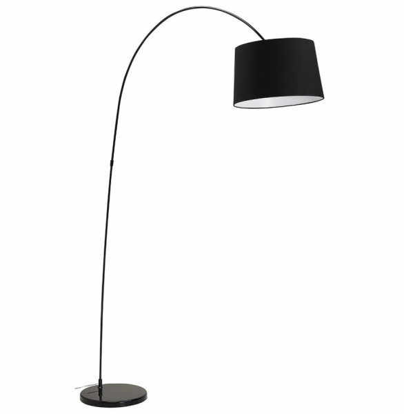 Lampa neagra de podea KAISER cu design modern abajur din material textil / otel, FL00280BL - Kokoon [2]