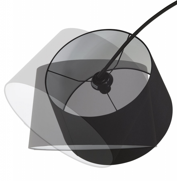 Lampa neagra de podea KAISER cu design modern abajur din material textil / otel, FL00280BL - Kokoon [4]