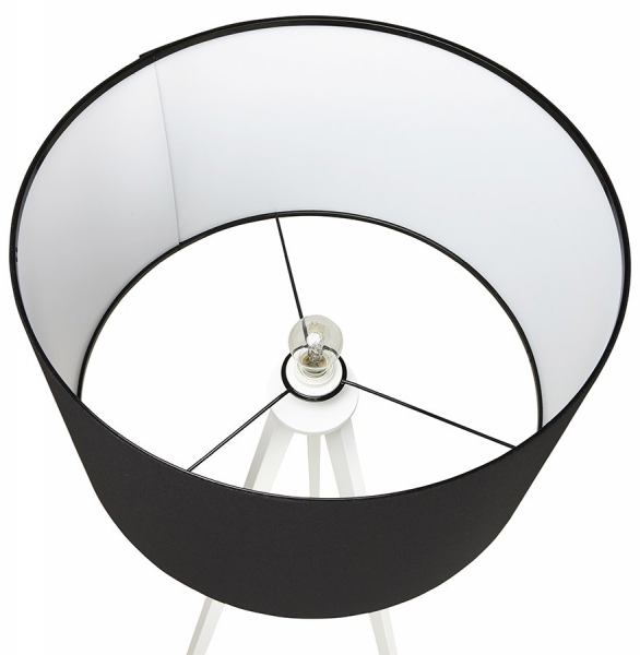 Lampa neagra de podea TRIVET cu design modern 3 picioare albe / material / otel, FL00330BLWH - Kokoon [9]