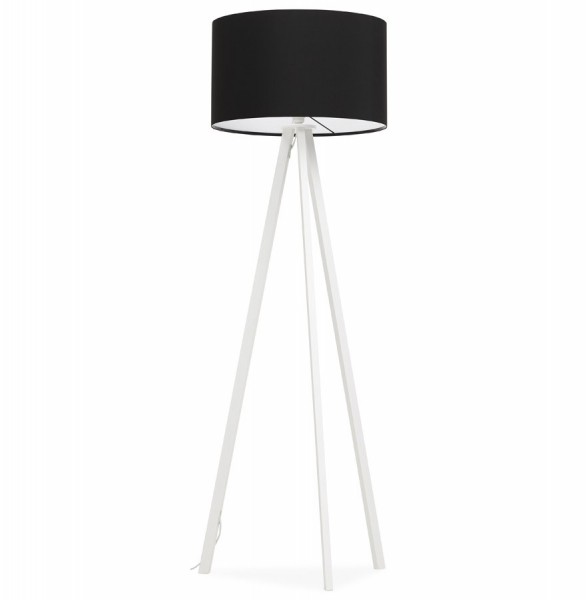 Lampa neagra de podea TRIVET cu design modern 3 picioare albe / material / otel, FL00330BLWH - Kokoon [3]