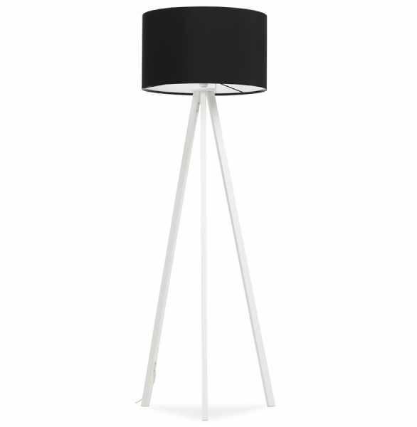 Lampa neagra de podea TRIVET cu design modern 3 picioare albe / material / otel, FL00330BLWH - Kokoon [4]