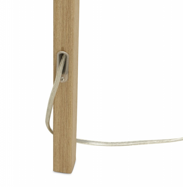 Lampa neagra de podea TRIVET cu design modern 3 picioare / lemn / material, FL00320BLNA - Kokoon [13]