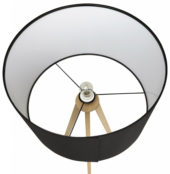 Lampa neagra de podea TRIVET cu design modern 3 picioare / lemn / material, FL00320BLNA - Kokoon [9]