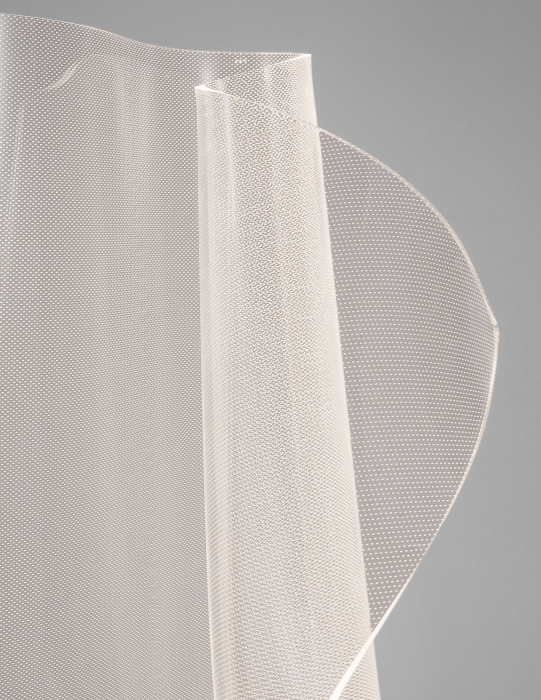 Lampa podea eleganta Wavy 105 cm aurie cu abajur transparent ondulat din acril, LED 31W, 9054402 - Novaluce [2]