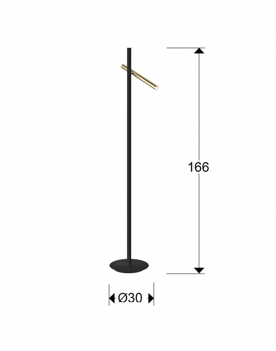 Lampa podea neagra/alba cu auriu Zorka 167 cm stil minimalist, 373685 - Schuller [2]