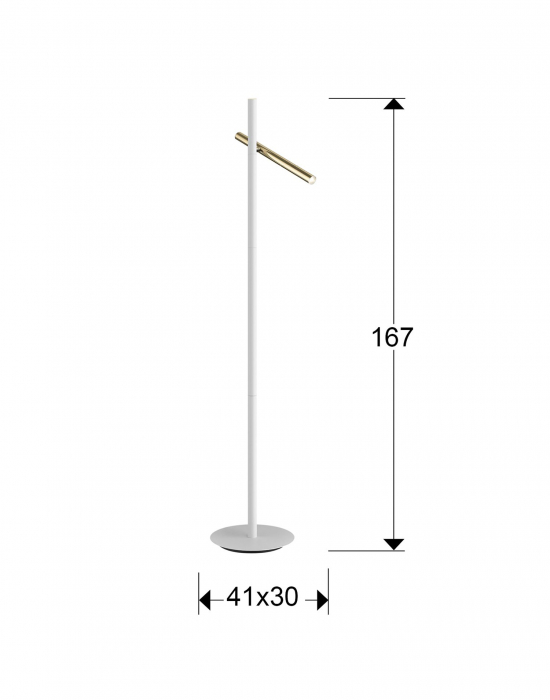 Lampa podea neagra/alba cu auriu Zorka 167 cm stil minimalist, 373685 - Schuller [5]