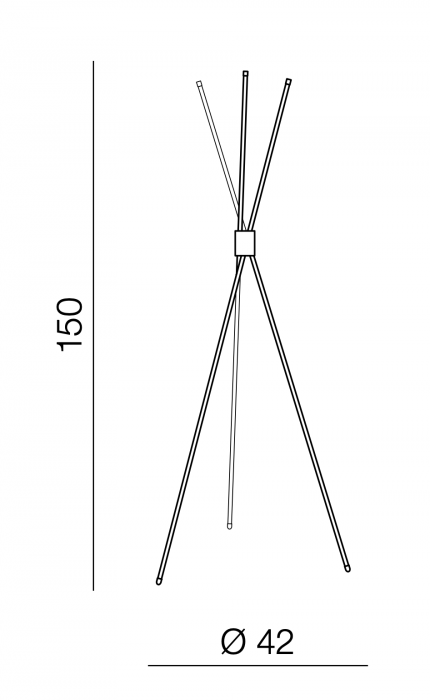 Lampa podea neagra moderna Stick 150 cm, iluminare LED, AZ 3136 - Azzardo [4]