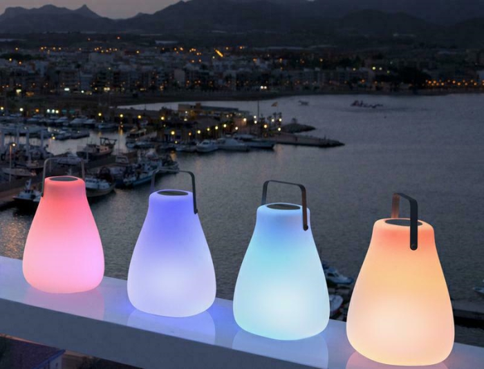 Lampă Portabilă Kurby 38 Battery 27,5x27,5x37 cm, Polietilen Alb, Protecție IP65 - New Garden [2]