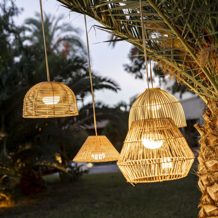 Lampă Suspendată Bossa 20 Hang 22x22x35 cm, Fibre Naturale, Protecție IP54 - New Garden [5]
