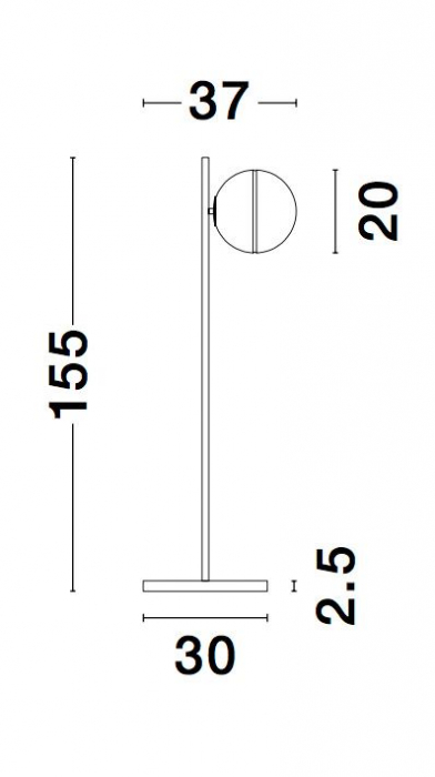 Lampadar auriu Ganiza 155 cm baza marmura alba, abajur forma glob ab sticla opal, 9960619 - Novaluce [5]
