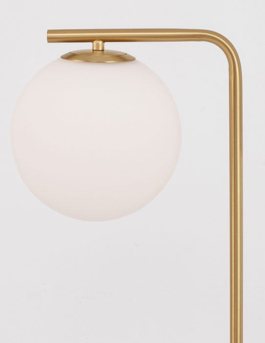 Lampadar auriu Luna 140 cm glob alb sticla, baza marmura neagra, 9136702 - Novaluce [3]