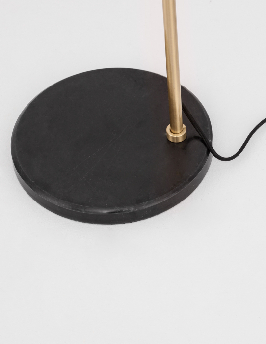 Lampadar auriu Luna 140 cm glob alb sticla, baza marmura neagra, 9136702 - Novaluce [5]