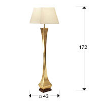Lampadar auriu/negru de lux Camilo 64 cm baza lemn nuc, abajur textil, 662514 - Schuller [5]