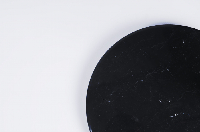 Lampadar cu baza marmura neagra Klaos 205 cm, abajur rotund negru, suport metalic cromat, AZ 0169 - Azzardo [3]