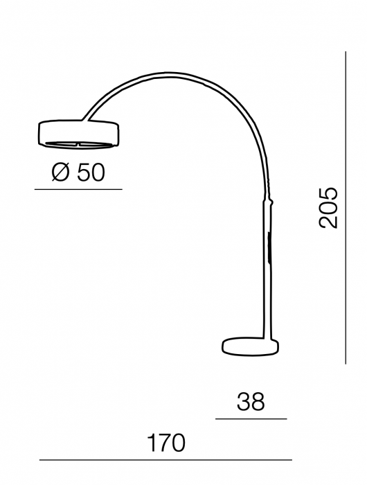 Lampadar cu baza marmura neagra Klaos 205 cm, abajur rotund negru, suport metalic cromat, AZ 0169 - Azzardo [5]
