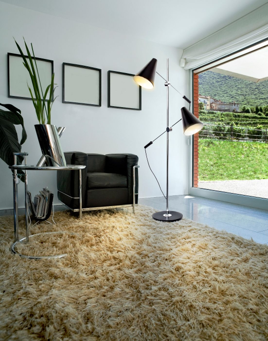 Lampadar cu doua brate ajustabile Dukva 165 cm, alb/negru, design modern, AZ 2863 - Azzardo [4]