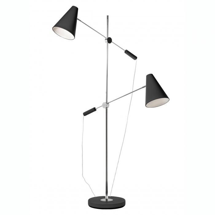 Lampadar cu doua brate ajustabile Dukva 165 cm, alb/negru, design modern, AZ 2863 - Azzardo [3]