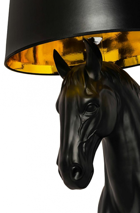 Lampadar extravagant tip statuie Horse High in forma de bust cal negru/alb, JB001S - King [3]