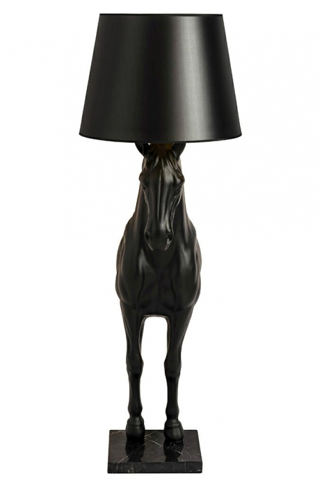Lampadar extravagant tip statuie Horse High in forma de bust cal negru/alb, JB001S - King [2]