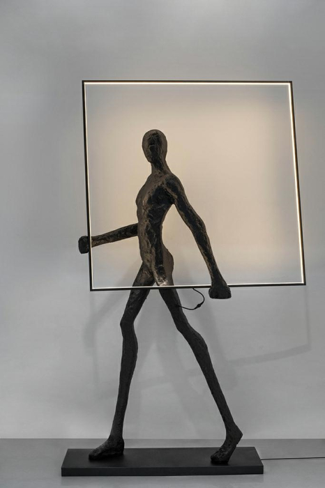Lampadar Human Square 218 135x40x218,5 cm, Fibră de Sticlă și Oțel Negru - Moosee [8]