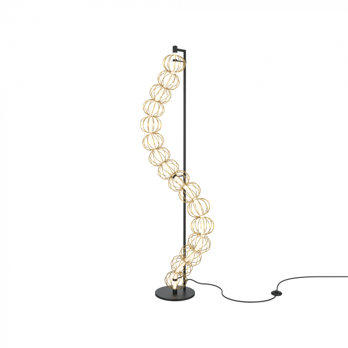 Lampadar LED Golden Cage MOD216FL-L38G3K, cu intrerupator, 48W, 3000lm, lumina calda, IP20, negru+auriu, Maytoni [1]