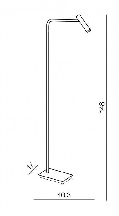 Lampadar LED negru Kolos 148 cm, metal, stil minimalist, AZ 3202 - Azzardo [3]